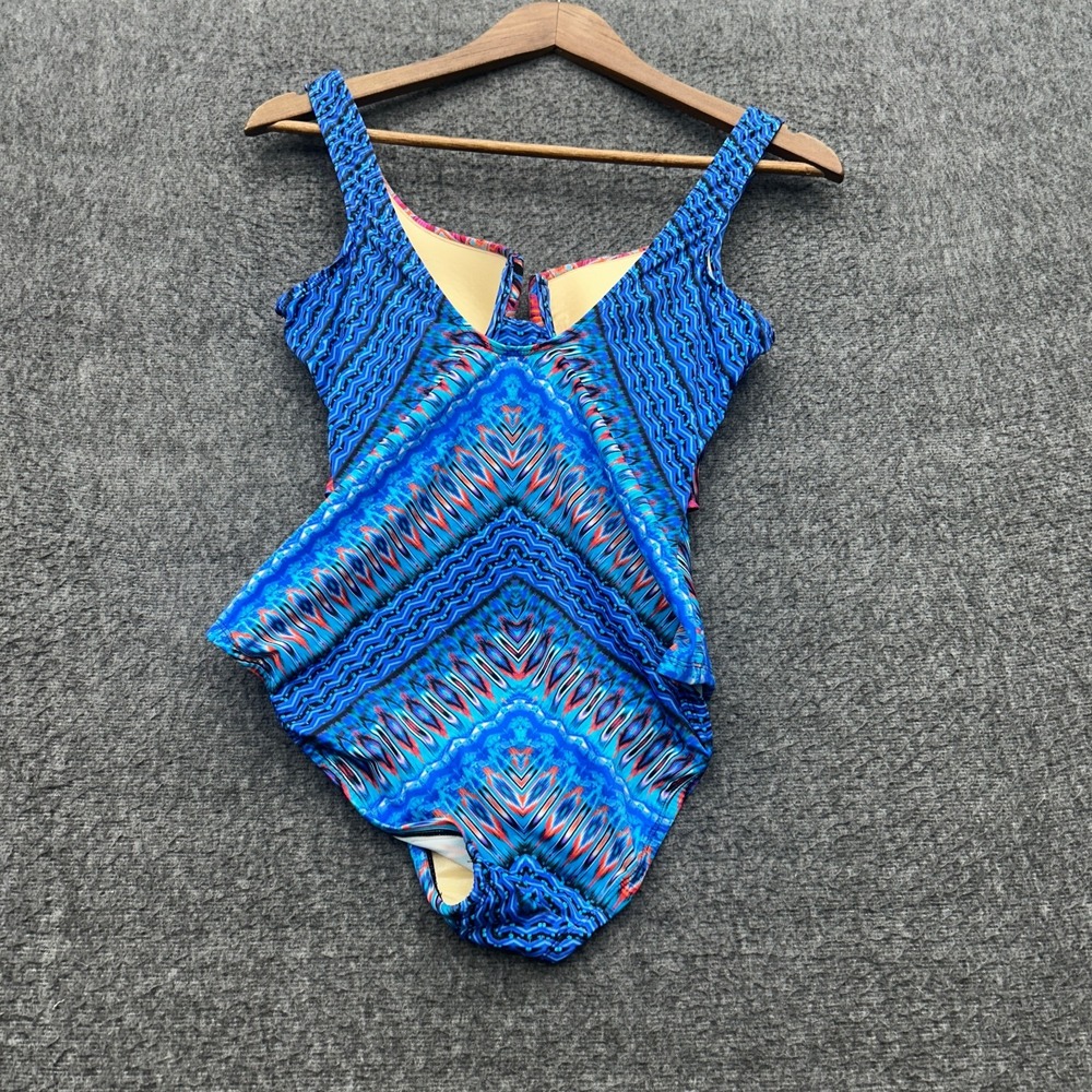 Miraclesuit Size 10 Casablanca Crisscross Escape One-Piece Blue Swimsuit - Picture 6 of 8